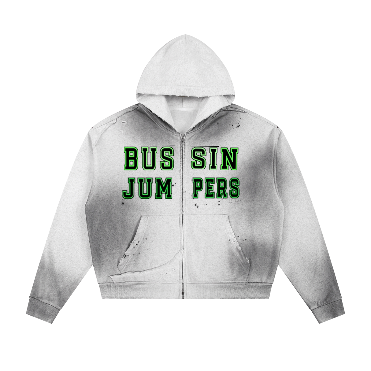 Sun Fade Green Zip Hoodie
