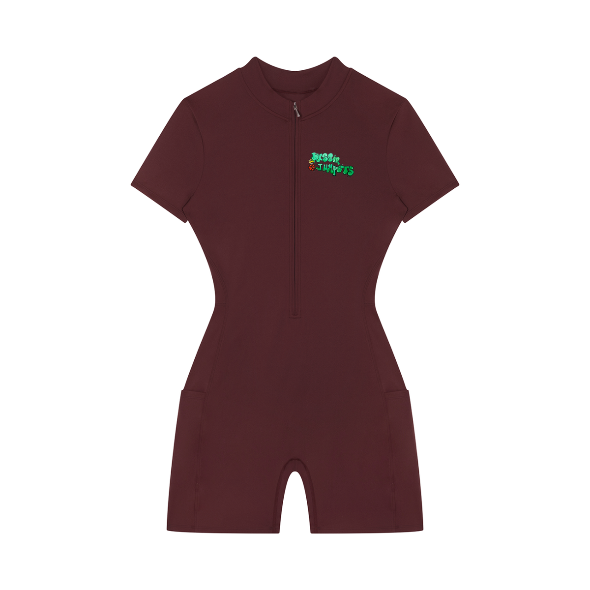 Women's Quarter-Zip Short Sleeve Romper