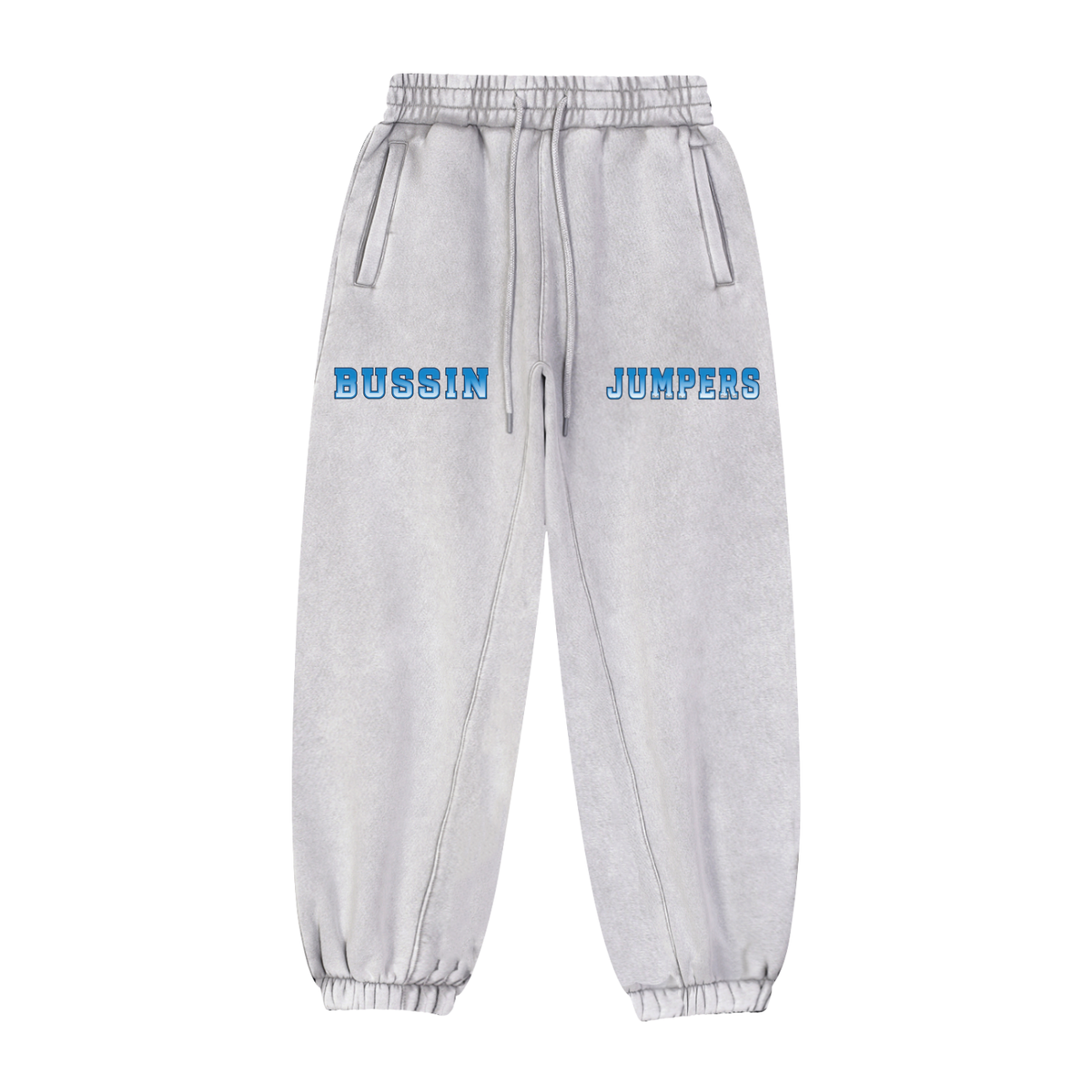 Black & Light Gray & Light Blue Jogger Sweatpants