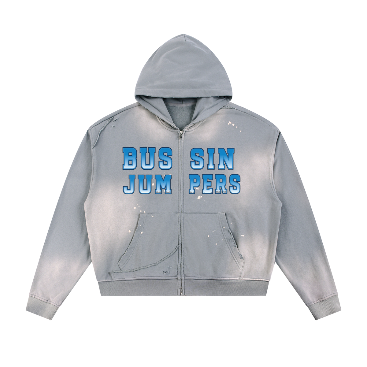 Sun Fade Jean Blue Zip Hoodie