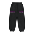 Black & Light Gray & Purple Jogger Sweatpants