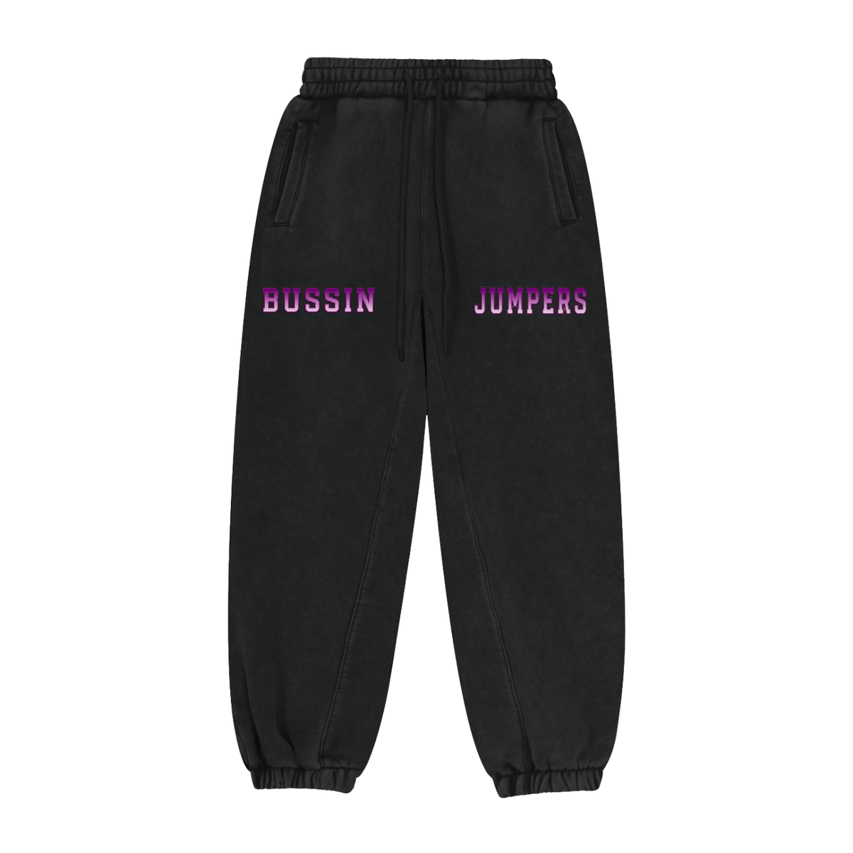 Black & Light Gray & Purple Jogger Sweatpants