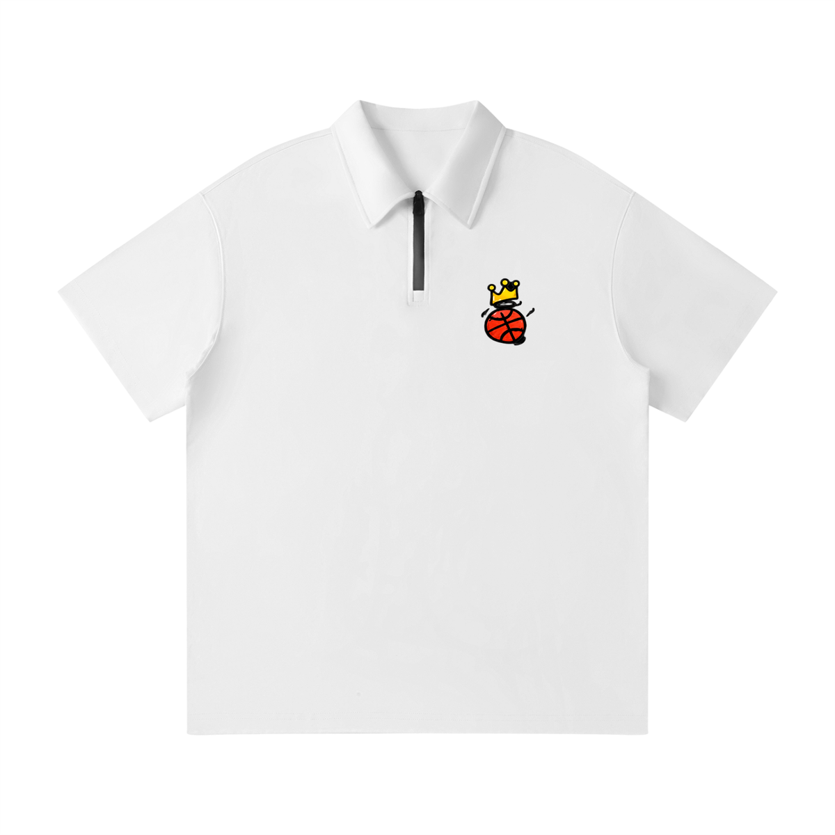 Crowned Baller Zip Polo Shirt
