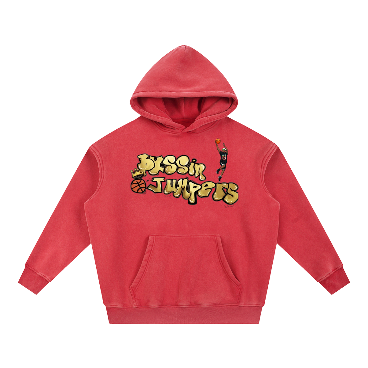 Street Gold & Red Oversize Hoodie