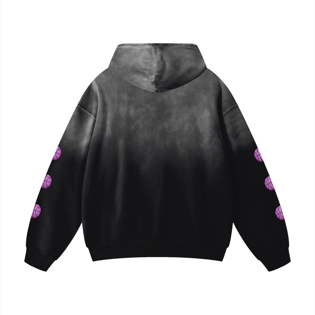 Smoke Black & Purple Oversized Hoodie