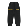 Black & Light Gray & Gold Jogger Sweatpants