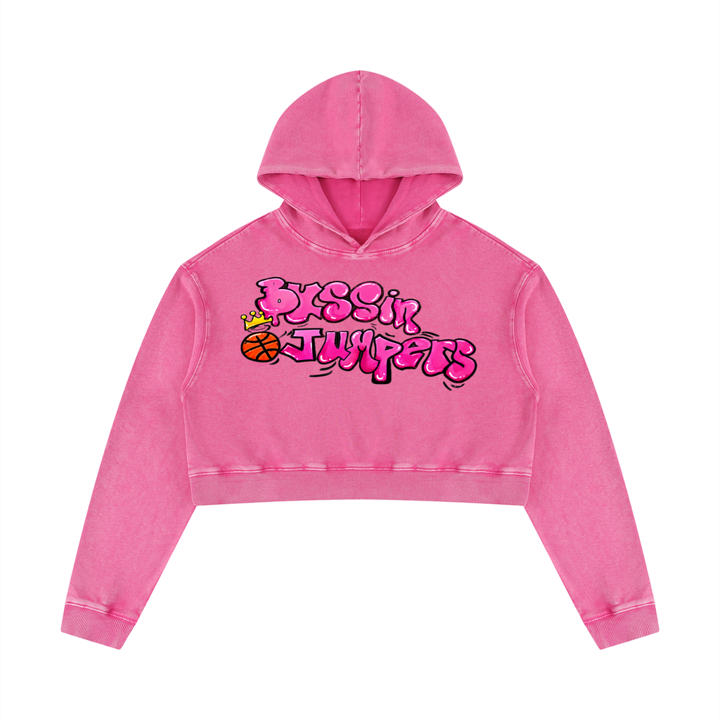 Street Pink Crop Hoodie
