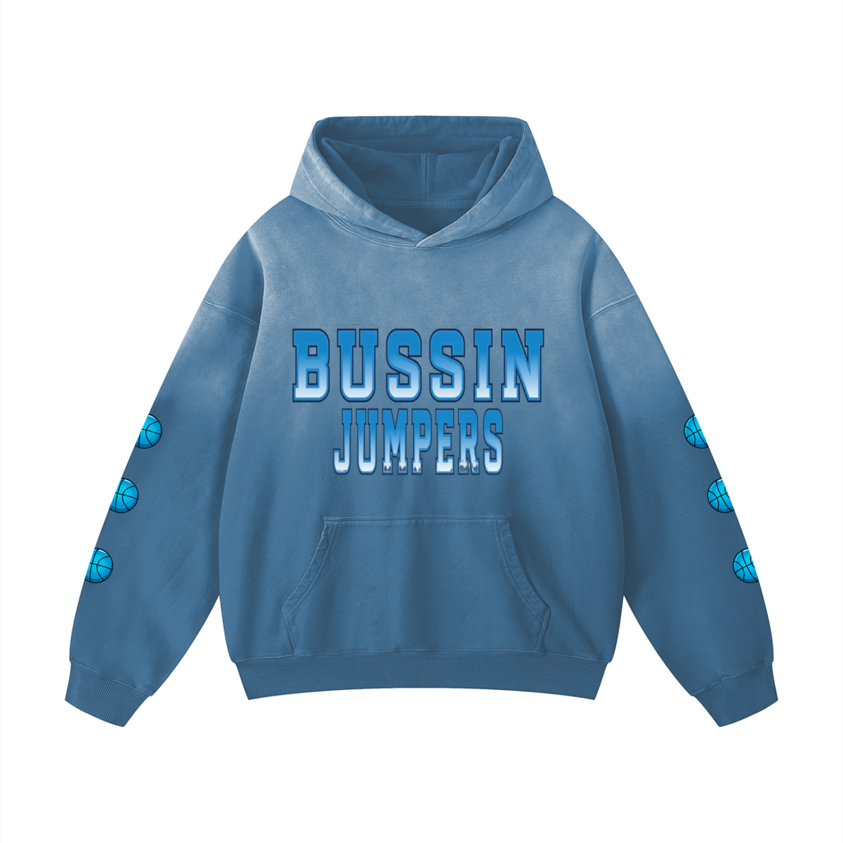Smoke Jean Blue & White Oversized Hoodie