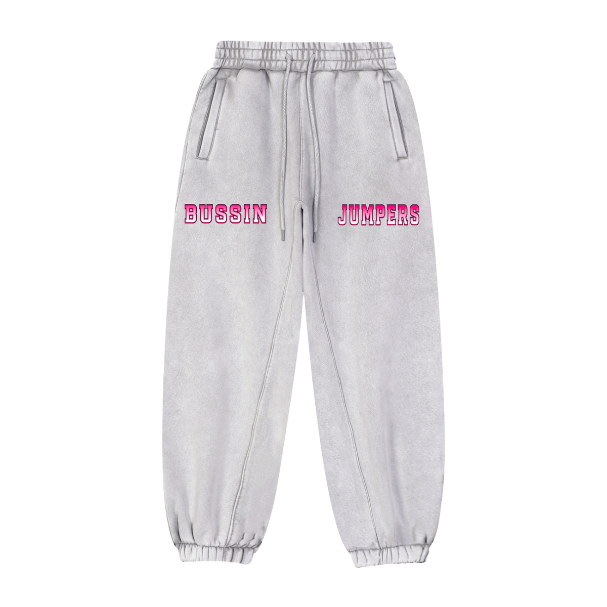 Black & Light Gray & Pink Jogger Sweatpants