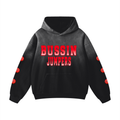 Smoke Black & Red Oversized Hoodie