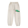 Black & Light Gray & Street Green Jogger Sweatpants