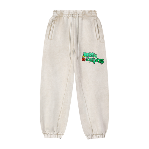 Black & Light Gray & Street Green Jogger Sweatpants