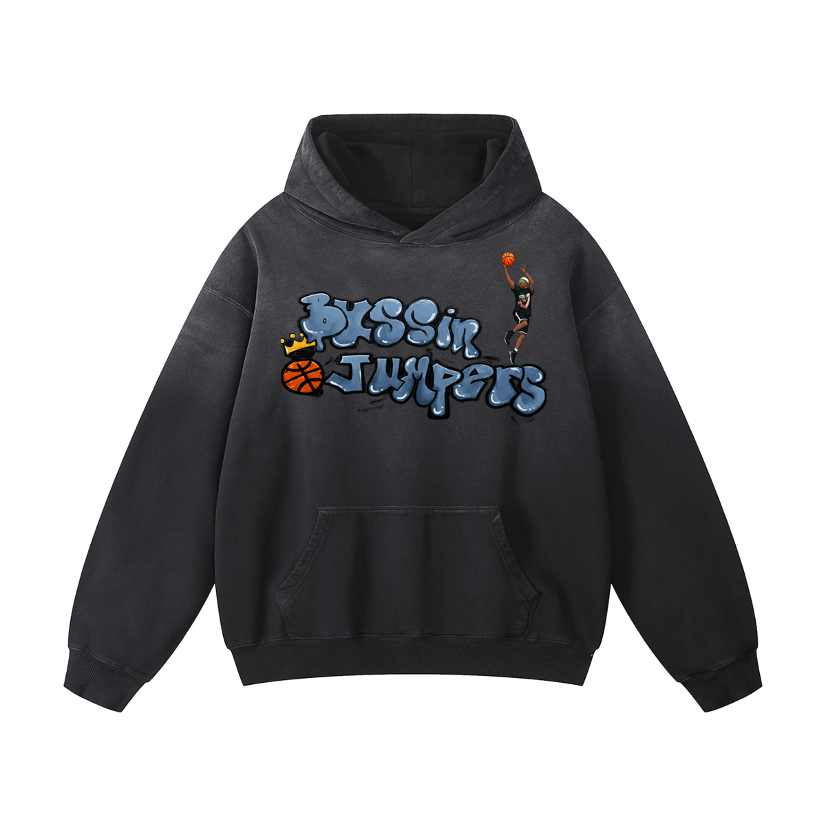Street Gray Blue Oversized Hoodie
