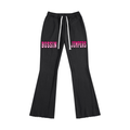 Smoke Pink & Black Flared Sweatpants