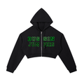 Essential Green Cropped Zip-Up Hoodie