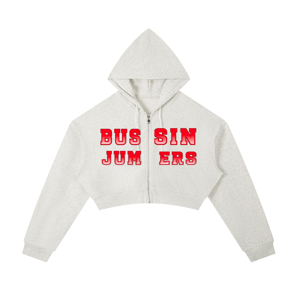 Essential Red Cropped Zip-Up Hoodie
