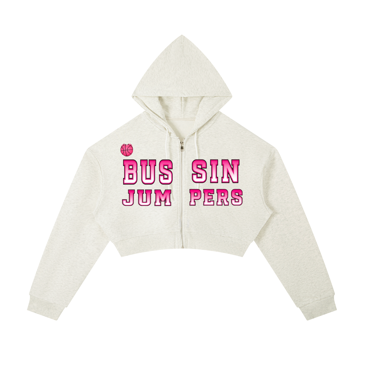Essential Pink Cropped Zip-Up Hoodie