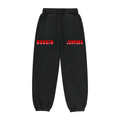 Black & Light Gray & Red Jogger Sweatpants