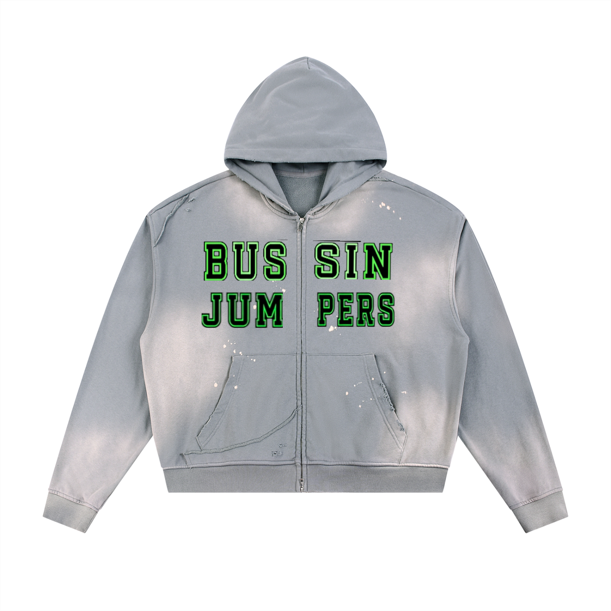 Sun Fade Green Zip Hoodie