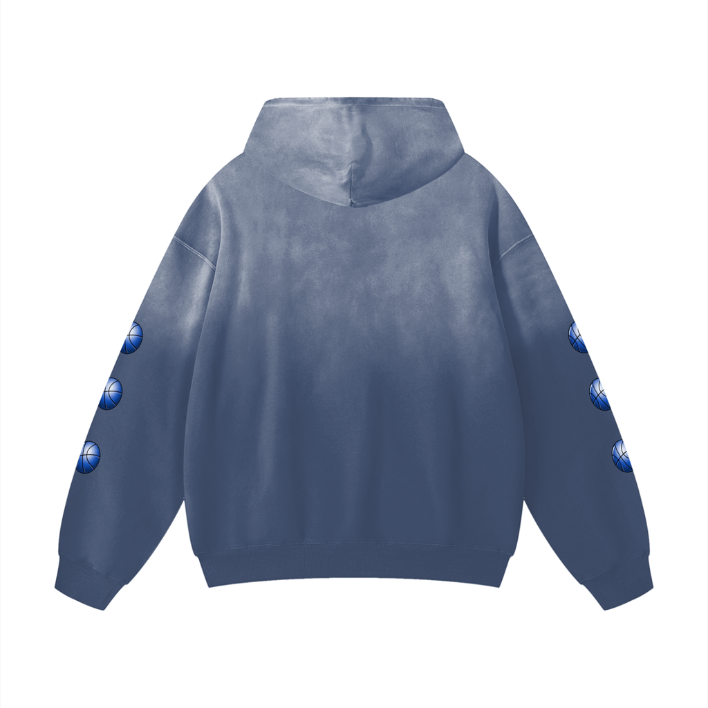 Smoke Gray & Blue Oversized Hoodie