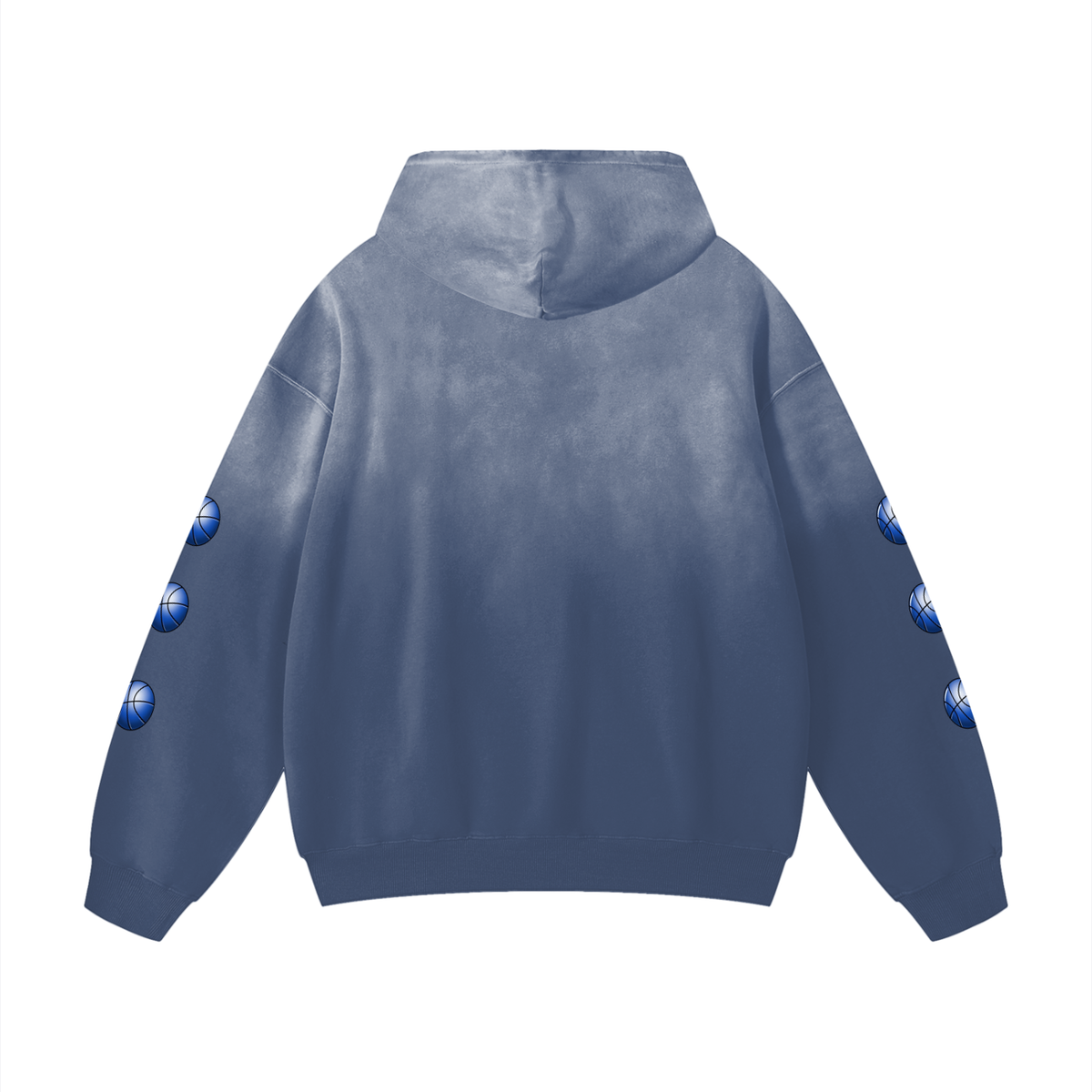 Smoke Gray & Blue Oversized Hoodie